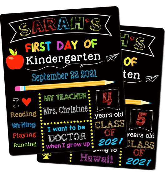 First Day of Kindergarten Chalkboard